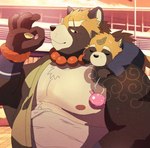 anthro belly duo eyes_closed humanoid_hands kemono leaf male moobs nipples overweight overweight_male scar sleeping tattoo young suna_sand1 lifewonders tokyo_afterschool_summoners gyobu's_underlings gyobu_(tas) canid canine mammal raccoon_dog tanuki 2025 hi_res