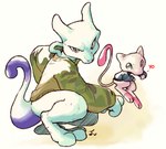 3_toes ambiguous_gender anthro biped clothed clothing duo feet pink_body size_difference tail text toes dahecksajerry nintendo pokemon generation_1_pokemon legendary_pokemon mew_(pokemon) mewtwo pokemon_(species)