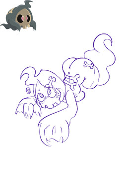 accessory anthro ass_up blush bone bone_mask breasts butt cross-eyed cutie_mark embarrassed female ghost_tail hair_accessory hairclip mask pose side_boob simple_background skeleton skull skull_mask inkdoll hasbro my_little_pony nintendo pokemon animated_skeleton duskull generation_3_pokemon ghost pokemon_(species) spirit undead 3:4 sketch