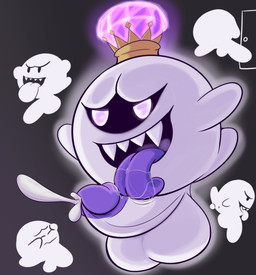 auto_penis_lick autofellatio balls bodily_fluids cum genital_fluids genitals humanoid_genitalia humanoid_penis licking male masturbation not_furry oral oral_masturbation penile penile_masturbation penis self_lick tongue tongue_out not_safe_for_reality luigi's_mansion mario_bros nintendo king_boo boo_(mario) ghost spirit hi_res