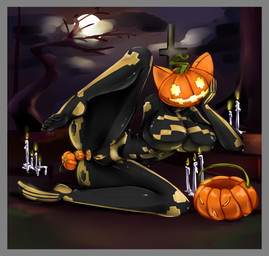 anal anal_beads anal_beads_in_ass anal_penetration anthro big_butt breasts butt clothing costume feet female food fruit fursuit genitals holidays nude object_in_ass penetration plant pumpkin sex_toy sex_toy_in_ass sex_toy_insertion solo spread_legs spreading thick_thighs vulva steshka epic_games fortnite halloween spice_(fortnite) domestic_cat felid feline felis mammal absurd_res hi_res