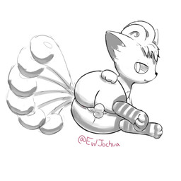 6_tails balls butt clothing feral footwear fur genitals hair hand_on_butt leg_markings looking_away male markings multi_tail penis presenting presenting_hindquarters socks solo tail joshuas nintendo pokemon tales_(dezulovian_vulpes) generation_1_pokemon pokemon_(species) vulpix 1:1 2026 digital_drawing_(artwork) digital_media_(artwork) hi_res signature sketch