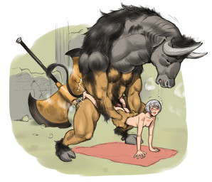 ambiguous_penetration anthro axe battle_axe bedding big_weapon biped blanket blush bodily_fluids breasts cloven_hooves convincing_weapon double_bitted_axe drooling duo erection eyes_closed female female_penetrated from_behind_position fur genitals grey_body grey_fur grey_hair hair hooves horn human_on_anthro interspecies larger_male male male/female male_penetrating male_penetrating_female melee_weapon nude penetration penis saliva sex short_hair size_difference small_breasts smaller_female smaller_penetrated weapon wheelbarrow_position caracol european_mythology greek_mythology mythology bovid bovine human mammal minotaur digital_media_(artwork) graphite_(artwork) mixed_media traditional_media_(artwork)