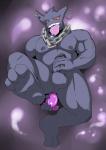 anal anthro balls bodily_fluids chain dildo feet foot_focus genitals looking_pleasured male masturbation muscular muscular_anthro muscular_male nipples pecs penetration penis piercing purple_body purple_skin red_eyes saliva sex_toy solo tongue toying_self geng genjipan nintendo pokemon generation_1_pokemon gengar ghost pokemon_(species) spirit hi_res