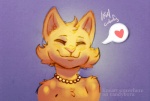 anthro female fur heart_symbol orange_body orange_fur simple_background smile solo /fur/ 8chan bittersweet_candy_bowl daisy_(bcb) domestic_cat felid feline felis mammal