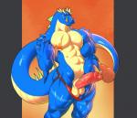 anthro balls beckoning clothed clothing erection genitals gesture humanoid_genitalia humanoid_penis looking_at_viewer male muscular muscular_anthro muscular_male partially_clothed penis scar solo standing tail tongue tongue_out underwear underwear_down vein javkiller striker_(rm98) scalie hi_res