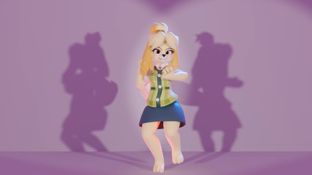 3_toes 4_fingers anthro barefoot bottomwear clothed clothing dancing feet female fingers light looking_at_viewer open_mouth open_smile paws shadow skirt smile solo spotlight toes gustavgiles sound_warning highwizard_(modeler) animal_crossing nintendo isabelle_(animal_crossing) canid canine canis domestic_dog mammal 16:9 3d_(artwork) 3d_animation animated blender_(artwork) digital_media_(artwork) hi_res lighting short_playtime sound video widescreen