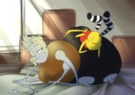 4_arms 4_eyes 4_legs antennae_(anatomy) anthro armor black_antennae black_body black_eyes box brown_body brown_eyes brown_tuft chest_tuft container duo fangs grey_body grey_hair grey_nose hair half-closed_eyes hand_on_face hand_on_own_face headgear helmet insect_wings inside looking_at_another male male/male multi_arm multi_eye multi_limb multicolored_antennae multicolored_body narrowed_eyes on_another one_eye_closed one_eye_half-closed red_body red_tuft romantic romantic_couple sharp_teeth sleeping sleeping_on_another smile teeth tuft two_tone_antennae white_antennae wings yellow_body 8-bit-britt navin_(8-bit-britt) spirk_(8-bit-britt) arachnid arthropod beetle elateroid firefly insect spider 2017 digital_media_(artwork) hi_res