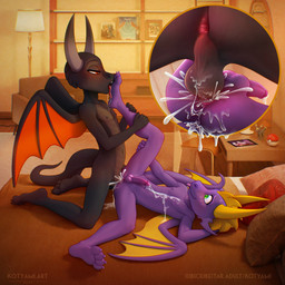 4_toes 5_fingers adolescent adolescent_on_adolescent ambiguous_fluids anal anal_orgasm anal_penetration anthro anthro_on_anthro anus apartment arched_back arms_bent aroused average_penis balls bed bedding bedroom bedroom_sex belly bent_arm bent_leg big_horn black_body black_butt black_nipples black_paws black_soles black_tail black_wings blep blush bodily_fluids border butt carpet chair claws close-up closed_smile countershade_torso countershading cum cum_drip cum_drop cum_explosion cum_expulsion cum_fountain cum_from_ass cum_from_penis cum_in_ass cum_inside cum_on_bed cum_on_belly cum_on_body cum_on_butt cum_on_chest cum_on_furniture cum_on_lower_body cum_on_object cum_on_partner cum_on_upper_body cum_overflow cum_pool cum_pooling cum_splatter cum_spurt cutaway detailed_anus detailed_background dominant dragon_tail dragon_wings dripping drooling droplets duo ejaculation electronics erection excessive_cum excessive_genital_fluids excited extended_leg eyebrows facial_markings feet figurine fingers floor foot_fetish foot_lick foot_on_face foot_play furniture genital_close-up genital_fluids genitals green_eyes grey_balls grey_body grey_horn grey_penis half-closed_eyes hand_behind_head hands-free happy happy_sex head_markings head_on_arm head_on_hand high-angle_view hindpaw holding_leg holding_leg_up holding_thigh horn humanoid_genitalia humanoid_penis indoor_nudity indoor_sex inside intraspecies kneeling lamp leaking leaking_cum leg_lick leg_on_bed leg_on_furniture licking licking_another licking_partner licking_paws licking_soles light looking_at_another looking_at_partner looking_down looking_pleasured love lying lying_on_bed male male/male male_anthro male_penetrated male_penetrating markings membrane_(anatomy) membranous_wings messy morning_sex mouth_closed narrowed_eyes navel nipples nude nude_anthro nude_male on_back on_bed on_furniture orgasm outside_border outside_panel over_edge overflow painting_(object) paws penetration penile penile_penetration penis perineal_raphe perineum perspective pillow plantigrade pokeball pounding_ass purple_balls purple_body purple_butt purple_nipples purple_paws purple_penis purple_soles purple_tail purple_wings raised_leg raphe_(anatomy) red_eyes red_wings romantic rounded_back sagittarius_position saliva saliva_drip saliva_drop saliva_on_chin saliva_on_face saliva_on_foot saliva_on_legs saliva_on_tongue saliva_string screen sex sibling_incest simultaneous_orgasms slim slim_male smile smiling_at_another smiling_at_partner soles splash splashes spray spread_wings spurting stretched stretched_anus submissive table tablet tablet_computer tail tail_aside tail_on_bed tail_on_furniture tapering_tail text tight_balls toes tongue tongue_out toy two_tone_wings viewed_from_above wall_(structure) wavy_tail wet_tongue wide_eyed wings wood wood_furniture yellow_border yellow_horn yellow_wings young young_anthro young_male zoom_in kotyami mythology nintendo pokemon dragon eeveelution generation_2_pokemon mythological_creature mythological_scalie pokemon_(species) scalie umbreon 1:1 artist_name chromatic_aberration colored detailed digital_media_(artwork) english_text hi_res lighting multiple_images shaded soft_shading url brother_(lore) brothers_(lore) incest_(lore) sibling_(lore)