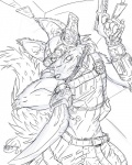 anthro battle clothing cyberpunk dagger eyewear gear goggles gun handgun holding_gun holding_object holding_ranged_weapon holding_weapon male melee_weapon pip-boy pistol ranged_weapon solo tail tight_clothing weapon tokaga fallout microsoft team_fortress_2 valve spy_(team_fortress_2) canid canine canis mammal wolf 4:5 monochrome sketch