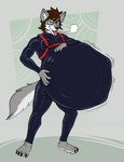 anthro belly belly_expansion big_belly expansion fully_inside huge_belly male solo vore eggo21 indietimber_(character) canid canine canis mammal wolf absurd_res hi_res