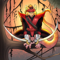 action_pose anthro forest jungle male melee_weapon plant pose rapier solo superhero superhero_costume sword tree weapon xmen zikachu mysterymusix american_opossum mammal marsupial virginia_opossum 1:1 hi_res