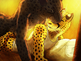 anal anal_penetration anthro bed bedding black_body black_fur bottomless butt clothed clothed/nude clothed_anthro clothed_male clothing duo eyes_closed from_behind_position fur furniture intimate leopard_spots male male/male male_penetrated male_penetrating male_penetrating_male markings nude nude_anthro nude_male nuzzling penetration prone_bone_position sex shirt smile speed_bump_position spots spotted_body spotted_fur tank_top teeth topwear whiskers yellow_body yellow_fur erkhyan cheetah felid feline leopard mammal pantherine 2020 4:3