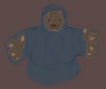 anthro brown_body brown_eyes brown_fur claws clothing female fur grabby_hands hood_up hoodie looking_at_viewer reaching_towards_viewer solo topwear axentooth bear brown_bear mammal ursine animated loop short_playtime