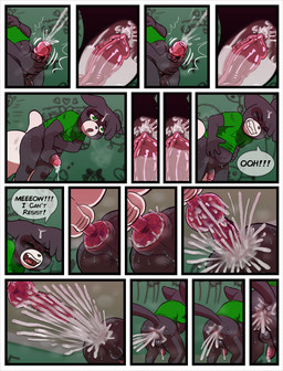 anal anal_penetration animal_genitalia animal_penis anthro balls bathroom bent_over black_body black_ears black_fur black_hair black_nose black_tail bodily_fluids bottomless canine_genitalia canine_penis clenched_teeth clothed clothing cum cum_expulsion cum_from_ass cum_in_ass cum_inflation cum_inside cum_while_penetrated cumshot dialogue duo ears_down ejaculation erection excessive_cum excessive_genital_fluids eyes_closed foreskin fur genital_fluids genitals glans graffiti green_clothing green_eyes green_shirt green_t-shirt green_topwear hair half-closed_eyes hand_on_belly hand_on_chest hand_on_penis humanoid_genitalia humanoid_penis inflation inside internal internal_anal knot knotting leaking leaking_anus leaking_cum looking_pleasured low-angle_view male male/male multicolored_body multicolored_fur multiple_angles narrowed_eyes orgasm partially_clothed penetration penis pivoted_ears public_restroom rear_view restroom_stall retracted_foreskin shirt short_tail speech_bubble t-shirt tail teeth text topwear two_tone_body two_tone_fur unknotting white_body white_fur white_tail worm's-eye_view young young_anthro charliepops charlie_(charliepops) sammy_(charliepops) canid canine canis domestic_cat domestic_dog felid feline felis mammal 2023 comic digital_media_(artwork) english_text multiple_scenes