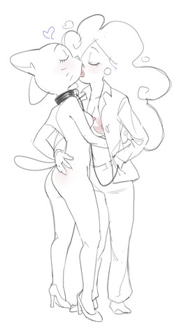 4_fingers anthro areola arms_bent bdsm belt big_areola big_breasts big_ears big_nipples biped blush body_blush bottomwear breast_size_difference breasts butt butt_blush butt_grab clothed clothing cloud collar collarbone collared_shirt curved_eyebrows dominant dominant_female dominant_humanoid duo ear_piercing ear_ring erect_nipples eyebrows eyelashes eyes_closed female female/female female_anthro female_humanoid female_on_anthro female_on_humanoid fingers footwear glistening glistening_areola glistening_lips hair hair_over_eye hand_in_pocket hand_on_another's_butt hand_on_butt heart_above_head heart_symbol high_heels hug huge_areola humanoid_on_anthro interspecies leash leashed_collar light_areola light_blush light_nipples lips lipstick long_eyelashes long_hair makeup making_out markings master/pet mature_anthro mature_female mature_humanoid medium_breasts monotone_background mostly_nude mostly_nude_anthro mostly_nude_female mouth_closed nipples no_bra open_clothing open_shirt open_topwear pants partially_clothed partially_clothed_female partially_clothed_humanoid petplay piercing pink_areola pink_blush pink_lips pink_lipstick pink_nipples plantigrade pockets pointy_ears prick_ears ring_piercing roleplay shirt shoes simple_background snout standing submissive submissive_anthro submissive_female tail thick_lips thin_eyebrows three-quarter_view topwear whisker_markings white_background dbaru cartoon_network the_amazing_world_of_gumball nicole_watterson yuki_yoshida air_creature air_humanoid cloud_humanoid domestic_cat elemental_creature elemental_humanoid felid feline felis humanoid living_cloud mammal 2026 black_and_white digital_drawing_(artwork) digital_media_(artwork) hi_res monochrome partially_colored sketch