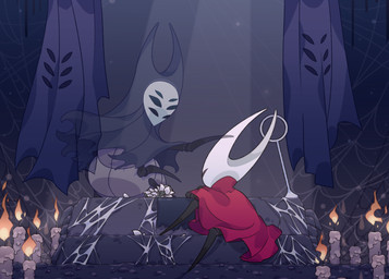 2_horns 6_eyes ambiguous_gender biped black_eyes candle cloak clothed clothing duo empty_eyes eyes_closed flower hood horn mask melee_weapon multi_eye multi_limb plant red_cloak red_clothing sitting weapon white_flower kiri_0861 hollow_knight_(franchise) team_cherry herrah_(hollow_knight) hornet_(hollow_knight) arachnid arthropod 2023 absurd_res hi_res daughter_(lore) female_(lore) mother_(lore) mother_and_child_(lore) mother_and_daughter_(lore) parent_(lore) parent_and_child_(lore) parent_and_daughter_(lore)