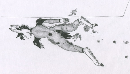 anthro clothed clothed_anthro clothing damaged female hooves long_ears lying mane missing_arm overalls solo tail unguligrade wounded adeptus-monitus robot_anthro