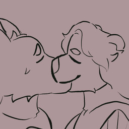 anthro clothed clothed_anthro clothing duo fur kissing making_out male male/male mane simple_background smile funkybirddude_(artist) canid canine canis felid feline lion mammal pantherine wolf 1:1 animated frame_by_frame hi_res no_sound short_playtime video