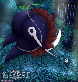 anthro ass_up big_butt butt butt_focus duo female high-angle_view looking_at_another male male/female text thick_thighs christian2005am hollow_knight_(franchise) team_cherry hornet_(hollow_knight) the_knight_(hollow_knight) arthropod vessel_(species) absurd_res english_text hi_res