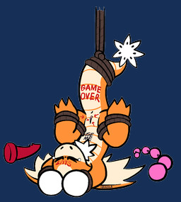 accessory anal_beads anus arrow_pointing_to_crotch bdsm bodily_fluids body_writing bondage bound bow_(feature) bow_accessory bow_ribbon crying degradation dildo directional_arrow female furgonomics game_over gameplay_mechanics genitals hands_tied legs_tied non-mammal_vulva restraints ribbons rope rope_bondage sex_toy sex_toy_background simple_background solo submissive suspension tail tail_accessory tail_bow tail_ribbon tears text transparent_background vulva trout_(artist) patricia_taxxon pix_&_bit bit_(pix_&_bit) reptile scalie unknown_species alpha_channel english_text