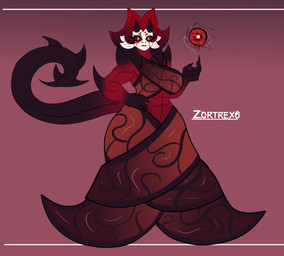 anthro big_breasts black_body black_hair breasts energy_ball female hair horn lips long_tail mature_female membrane_(anatomy) membranous_wings nipples orb pseudo_clothing red_hair red_lips red_nipples red_sclera short_hair solo spikes spikes_(anatomy) tail white_eyes white_face wings zortrex mythology vladmel_(zortrex) dragon myceelidos_(zortrex) mythological_creature mythological_scalie scalie absurd_res hi_res
