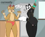 anthro begging belly bulge clothing dialogue duo fluffy fluffy_tail food fur furniture humor male male/male pattern_clothing pattern_underwear tail teasing text tight_clothing underwear phant0mhat canid canine deer fox mammal digital_media_(artwork) english_text hi_res