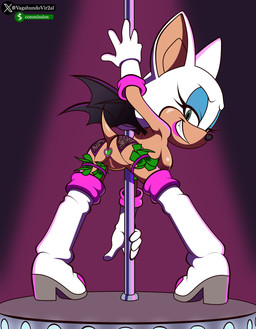 anthro anus bent_over boots breasts butt buttplug clothing dancing female footwear gloves handwear high_heeled_boots high_heels looking_at_viewer money money_in_garter nipples nude plug_(sex_toy) pole pole_dancing presenting presenting_hindquarters sex_toy shoes smile solo tail wings vagabundovir2a1 sega sonic_the_hedgehog_(series) rouge_the_bat bat mammal 2025 absurd_res hi_res