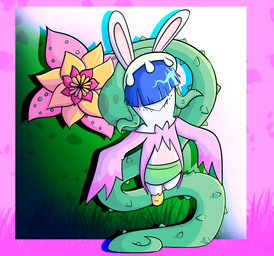 anthro bangs blue_hair bottomwear clothed clothed_anthro clothed_female clothing female female_anthro flat_chested flower footwear freckled_face freckles fully_clothed fully_clothed_anthro fully_clothed_female fur grass green_bottomwear green_clothing green_hat green_headwear green_skirt hair hair_over_eyes hat headgear headwear light multicolored_body noseless plant purple_clothing purple_shirt purple_topwear sharp_teeth shirt shoes skirt smile smiling_at_viewer solo tan_body tan_inner_ear tan_skin teeth thorns topwear two_tone_body vines white_body white_fur yellow_clothing yellow_flower yellow_footwear yellow_shoes carbonated-jem mario_bros mario_plus_rabbids_sparks_of_hope nintendo raving_rabbids rayman_(series) ubisoft daphne_(mario_plus_rabbids) spark_hunter elemental_creature flora_fauna hybrid lagomorph mammal rabbid 2025 absurd_res colored crossover digital_drawing_(artwork) digital_media_(artwork) english_description full-length_portrait hi_res lighting portrait shaded