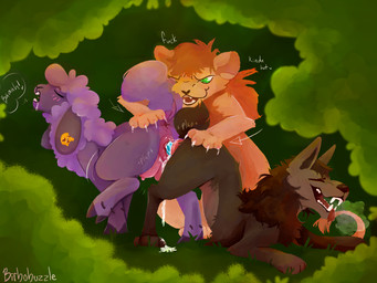 ambiguous_fluids anatomically_correct anatomically_correct_anus anatomically_correct_genitalia anatomically_correct_vulva animal_genitalia animal_penis animal_vulva anus ass_to_ass ass_up assisted_exposure bleating blush blush_lines bodily_fluids body_blush breath butt butt_grab canine_genitalia canine_penis caprine_genitalia caprine_teats caprine_udders caprine_vulva claws copulatory_tie cum cum_drip cum_on_feet dildo directional_arrow double_dildo dripping dripping_vulva dripping_wet drooling drooling_tongue ear_piercing ear_tag feet female female_penetrated feral feral_on_feral feral_penetrated feral_penetrating feral_penetrating_feral fluffy fluffy_tail fluid-body fluids_on_ground genital_fluids genitals grabbing_from_behind group hand_on_butt interspecies jiggling knot knotted_penis knotting leaking_cum male male/female male_penetrating male_penetrating_female messy onomatopoeia peeking_through_the_bushes penetration penile penile_penetration penis piercing pink_anus pink_teats pink_udders pink_vulva plant plap praise praising precum precum_drip pressed_against raised_leg raised_tail reverse_doggystyle riding_dildo saliva saliva_on_face saliva_string sex sex_toy shaking_legs shoving shrub sound_effects speech_bubble tail tail_grab teats text trio udders vaginal vaginal_fluids vaginal_knotting vaginal_penetration vulva vulva_blush watching_aside wet birbobuzzle bleats bovid canid canine canis caprine domestic_dog domestic_sheep felid lion mammal pantherine sheep wolf 4:3 absurd_res hi_res