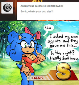 alternate_breast_size anthro bow_accessory bra clothing crossgender cup_size dress female mtf_crossgender question solo text underwear missphase sega sonic_the_hedgehog_(series) sonic_the_hedgehog eulipotyphlan hedgehog mammal english_text