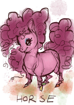 afro eyelashes female feral hair hooves pink_body pink_hair smile solo bimtimtom friendship_is_magic hasbro my_little_pony pinkie_pie_(mlp) equid equine horse mammal hi_res