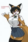 anthro big_breasts blush breasts female highschool_uniform small_waist solo thick_thighs tomboy wide_hips pace-maker fan_character maxine_boulevard canid canine fox mammal hi_res