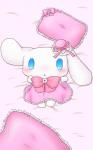 anthro beady_eyes blue_eyes blush bow_ribbon clothing crossgender dakimakura dress eyelashes female frilly fur japanese long_ears looking_at_viewer pillow pink_clothing pink_dress ribbons solo white_body white_fur young young_anthro huyumikann cinnamoroll sanrio cinnamon_(cinnamoroll) canid canine canis domestic_dog mammal 5:8 dakimakura_design digital_drawing_(artwork) digital_media_(artwork)