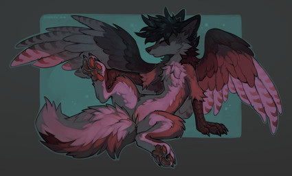 claws countershade_torso countershading feathers feet female feral fingers fur genitals hair humanoid_genitalia humanoid_genitalia_on_feral humanoid_vulva humanoid_vulva_on_feral inner_ear_fluff innie_vulva pawpads paws plump_labia scutes simple_background solo spread_legs spreading tail toes tuft vulva wings hioshiru hioshiru_(character) enfield 2026 digital_drawing_(artwork) digital_media_(artwork)