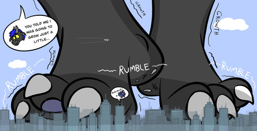 anthro city city_destruction dergoon destruction feet growth macro male paws toes furred_dragon_toons mythology dragon mythological_creature mythological_scalie scalie hi_res