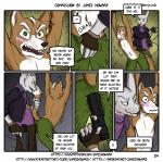 anthro blush bound bulge bullying butt canid canine clothed clothing comic dialogue digital_media_(artwork) dominant dominant_male duo english_text forced fox fox_mccloud grope hi_res james_howard lagomorph leporid male male/male mammal nintendo otterjunk profanity rabbit rape star_fox submissive submissive_male text threatening topless url