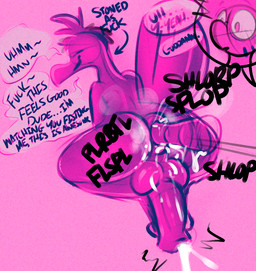 anal anal_fisting anal_penetration animal_genitalia animal_penis anthro anus awestruck balls big_balls drug_usage drugs duo ejaculation equine_genitalia equine_penis fisting genitals hands-free happy male male/male marijuana onomatopoeia penetration penis puffy_anus sloppy sound_effects text meatyr cupide_(yoshi04874) mitchell_(meatyr) ara_(genus) avian bird blue-and-yellow_macaw flamingo macaw neotropical_parrot parrot true_parrot sketch