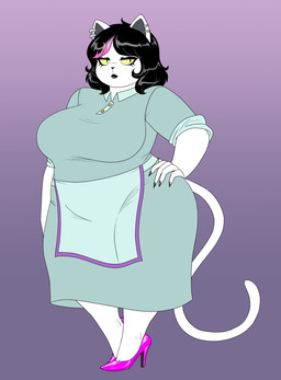anthro big_breasts big_butt breasts butt female solo thick_thighs wide_hips unknown_artist deltarune undertale_(series) catti_cattenheimer hi_res