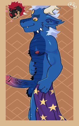 anthro balls big_penis blue_body body_hair chest_hair feeling_up_self genitals hairy_balls humanoid_genitalia humanoid_penis male penis slim_anthro slim_male solo twunk yellow_eyes glaskeru absurd_res hi_res