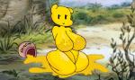 anthro big_breasts biped breasts crossgender female fur huge_breasts looking_at_viewer messy nude pottery sitting solo toony yellow_body yellow_fur detnox disney winnie_the_pooh_(franchise) pooh_bear bear mammal