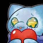 anthro blue_body green_eyes heart_symbol male red_heart scarf solo star_eyes tongue tongue_out kelmison115 nintendo pokemon milian_(mew_lindo) generation_1_pokemon legendary_pokemon mew_(pokemon) pokemon_(species) shiny_pokemon 1:1 low_res