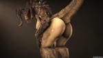 16:9 2017 3d_(artwork) anthro bethesda_softworks breasts butt claws deathclaw digital_media_(artwork) fallout female femclaw hi_res horn microsoft nipples non-mammal_breasts nude planetmojo reptile scalie simple_background solo source_filmmaker tail widescreen
