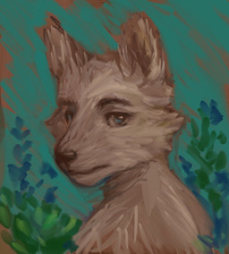anthro blue_eyes ears_up eyebrows fur grey_body grey_fur looking_at_viewer male nude outside plant solo reynard_goodfellow canid canine canis mammal wolf