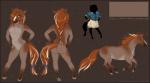 5_fingers anthro bottomwear breasts clothed clothing female feral fingers genitals hair looking_at_viewer multiple_forms nipples nude pussy side_view skirt solo standing turnaround compass_(artist) equid equine horse mammal model_sheet