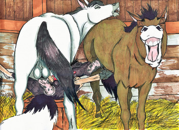 anal anal_penetration animal_genitalia animal_penis backsack ball_play balls barn bicolored_tail bodily_fluids canine_genitalia canine_penis claws crate deep_throat dripping equine_genitalia equine_penis erection eyes_closed feet fellatio_while_penetrated feral feral_on_feral feral_penetrated feral_penetrating feral_penetrating_feral fluffy fluffy_tail from_front_position gaping_mouth genital_fluids genitals group group_sex hay hindpaw imminent_orgasm implied_orgasm interspecies knot larger_male looking_pleasured lying male male/male male_penetrated male_penetrating male_penetrating_male masturbating_while_penetrated masturbation moan mottled mottled_genitalia mottled_penis mouthful on_back open_mouth open_smile oral oral_penetration orgasm_face pawpads paws penetration penile penile_penetration penis penis_in_ass platform_missionary_position precum precum_drip precum_string rear_view saggy_balls sex size_difference smaller_male smaller_penetrated smile spread_legs spreading standing sucking tail threesome aoshi2012 canid canine canis domestic_dog equid equine fox german_shepherd herding_dog horse hybrid mammal pastoral_dog traditional_media_(artwork)