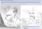 >:3 annoyed anthro cellphone clothing computer dress electronics female fur humor inside laptop outside phone school_uniform smartphone smile smirk text texting uniform psibunny 4chan beastars haru_(beastars) juno_(beastars) legoshi_(beastars) canid canine canis domestic_rabbit dwarf_rabbit lagomorph leporid mammal netherland_dwarf_rabbit oryctolagus rabbit wolf english_text monochrome