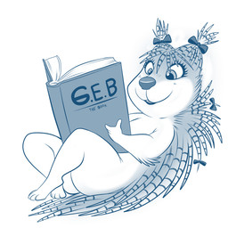 anthro blush book bow_ribbon butt female holding_object nude pigtails quills_(anatomy) reading reading_book simple_background solo white_background lonbluewolf mammal porcupine rodent 1:1 blue_and_white character_request monochrome