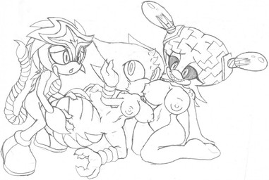 4_toes anthro arthropod_abdomen arthropod_abdomen_grab arthropod_abdomen_penetration barefoot big_brain big_breasts big_head black_sclera breastfeeding breastfeeding_during_sex breasts claws clothing cybernetic_eye cybernetics featureless_feet feet female female/female footwear gloves group group_sex hair handwear huge_brain huge_head kneeling light_bulb machine male male/female mandibles navel nude penetration penis_in_arthropod_abdomen sex sharp_teeth shoes simple_background smile stinger stinger_tail tail teeth threesome toe_claws toes trio white_background white_sclera zoner sega sonic_the_hedgehog_(series) annabelle_d._cerebella fan_character rogok_the_scorpion zug'reen anthozoan aquatic arachnid arthropod brain_coral cnidarian coral evisceroid fan_species scorpion 2018 line_art monochrome traditional_media_(artwork)