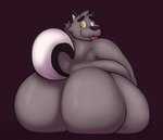 anthro big_butt butt hair huge_butt looking_back male nude overweight overweight_male simple_background smile solo thick_thighs tongue crashwolf snuggydoug canid canine canis mammal wolf absurd_res digital_media_(artwork) hi_res